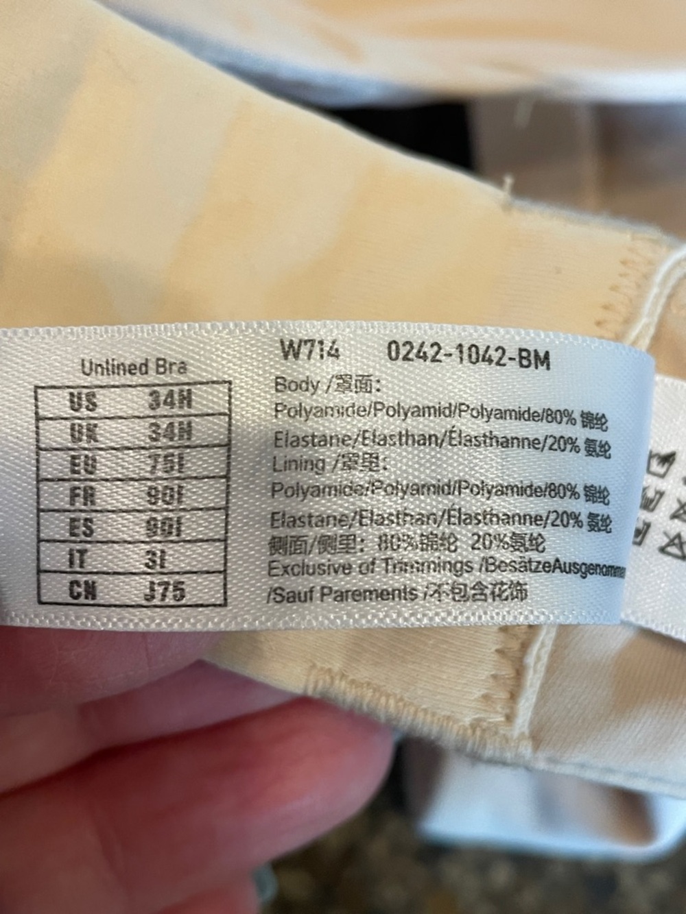 DELIMIRA Inbarely Plus Plunge Unlined Bra Underwire Full Coverage Nude Size 34H - Picture 9 of 10